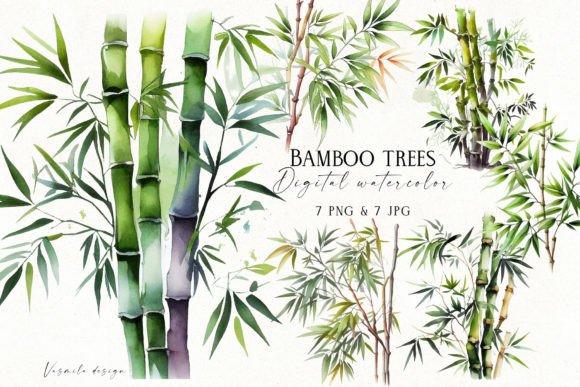 Download Watercolor Bamboo Trees - Tree Collection