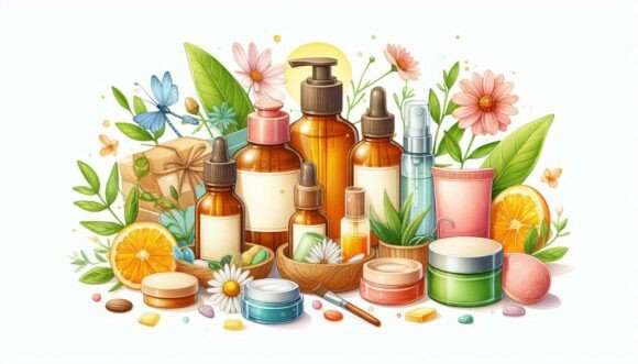 Download Organic Skincare Product Mockup in Flat - Skincare Collection