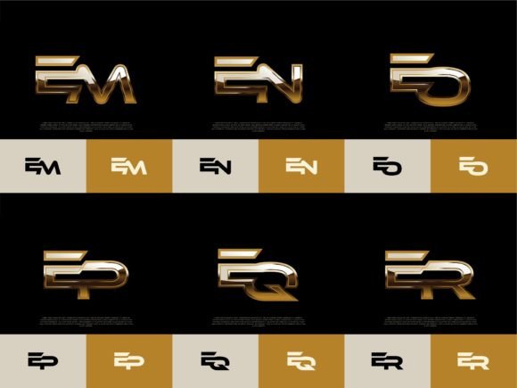 Download 6 Sets of EM-ER Initials Luxury Logos - Luxury logos Collection